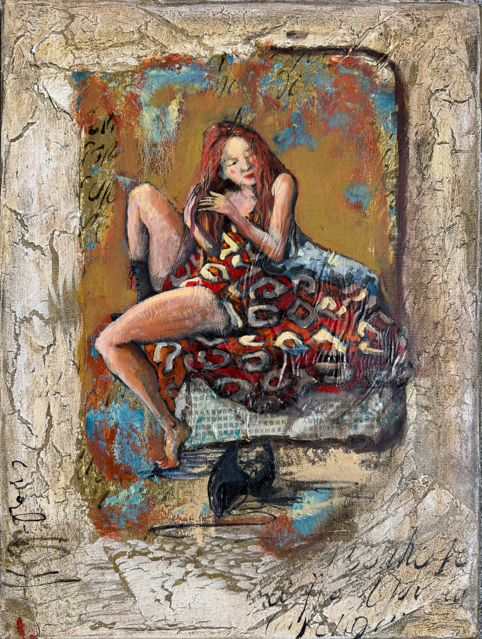 LUCIE, gesso, oil & mixte